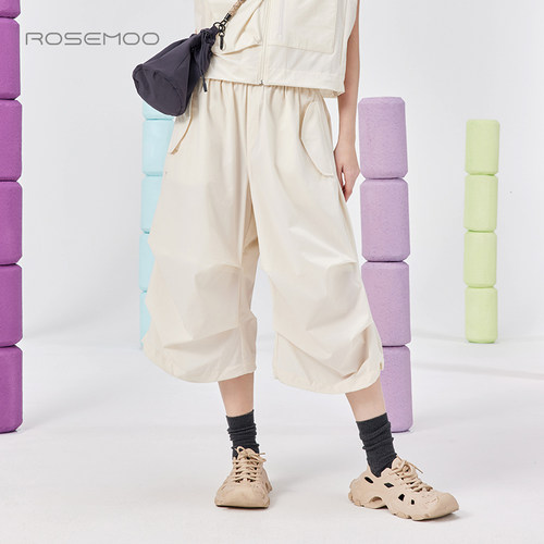容子木ROSEMOO25夏【商场同款】挺阔质感捏褶七分裤RSS2KP232B