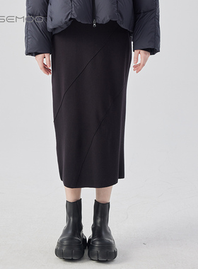 容子木ROSEMOO24年冬季新款亲肤柔软毛织半裙RCL4QP277B