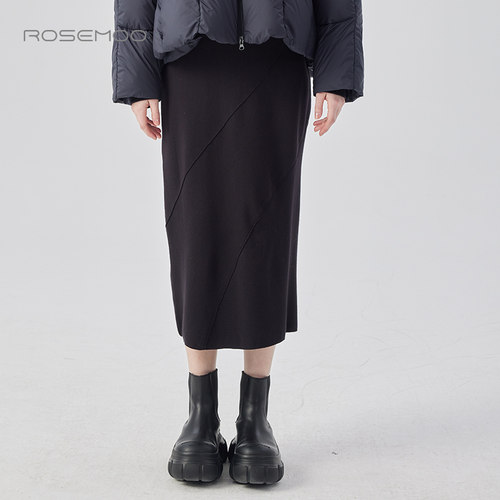 容子木ROSEMOO24年冬季新款亲肤柔软毛织半裙RCL4QP277B