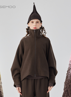 容子木ROSEMOO24年冬季新款轻量感针织呢短款大衣RCL4DW101A