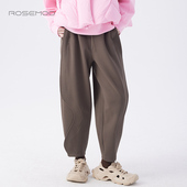 容子木ROSEMOO24年冬季 新微弹肌理感弧形设计宽松长裤 RCL4KC412D