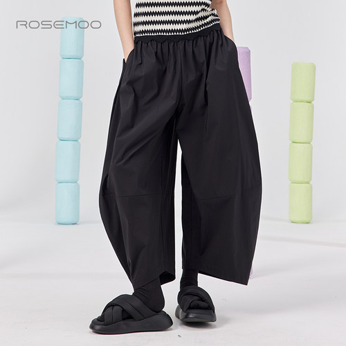 容子木ROSEMOO25夏【商场同款】含棉微弹松紧腰阔腿裤RSS2KC455D