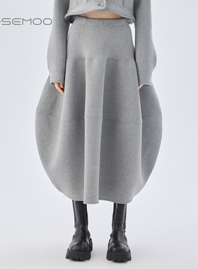 容子木ROSEMOO26春【商场同款】微弹松紧腰花苞半裙RWM1QP278B