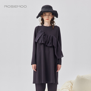 连衣裙RMT4LP105A 微弹针织拼接款 容子木ROSEMOO 商场同款