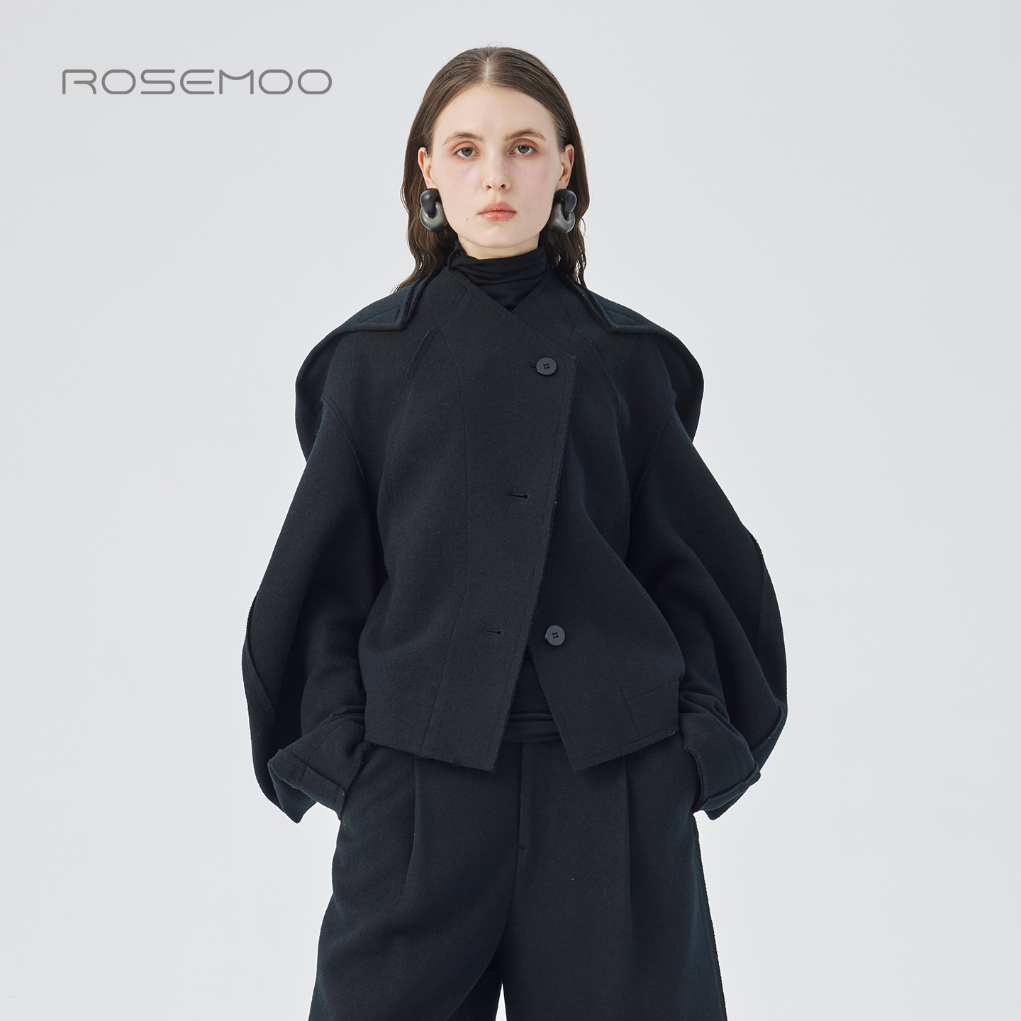 容子木ROSEMOO25冬【商场同款】绵羊毛棉感短款大衣RSS4DW209B