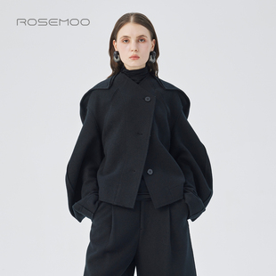 大衣RSS4DW209B 绵羊毛棉感短款 容子木ROSEMOO25冬 商场同款