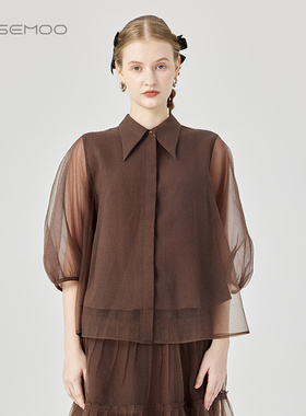 容子木ROSEMOO24年夏季新款微皱微颗粒感衬衫RCL2CP274B
