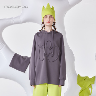 容子木ROSEMOO24年春新款 RCL1TC202B 微弹棉感针织落肩套头衫