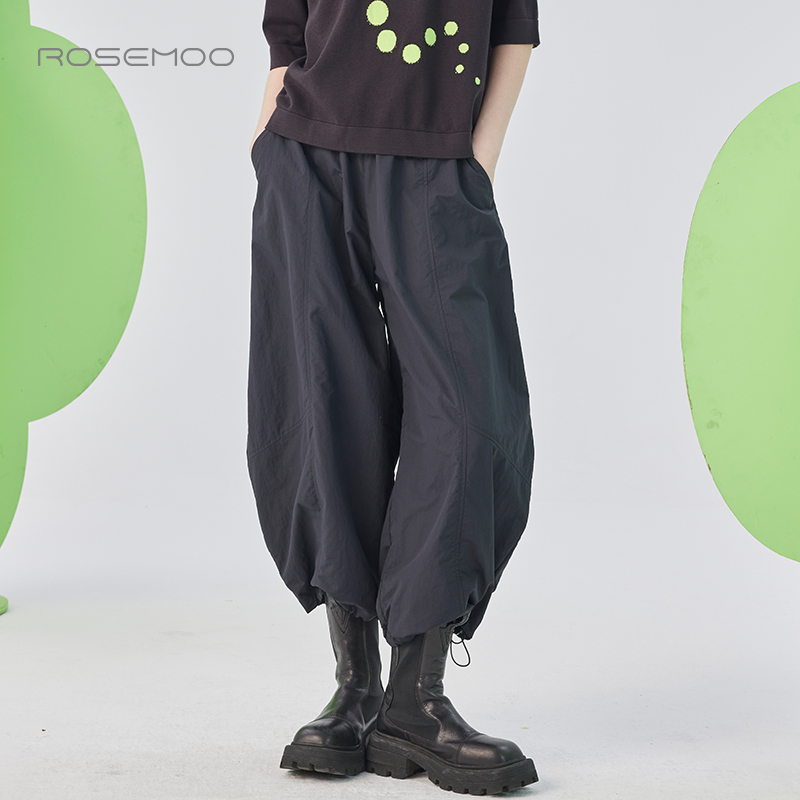 容子木ROSEMOO25春【商场同款】微滑爽挺阔松紧腰长裤RSS1KP117A