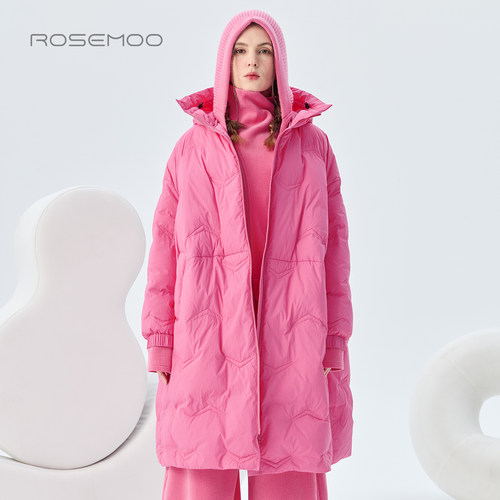 容子木ROSEMOO2026冬【商场同款】连帽压线长款羽绒服RWM4YP101A