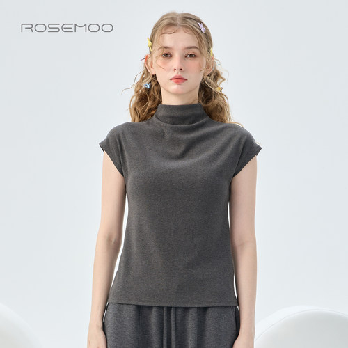 ROSEMOO/容子木26秋【商场同款】罗纹小高领打底衫上衣RWM3TP261B