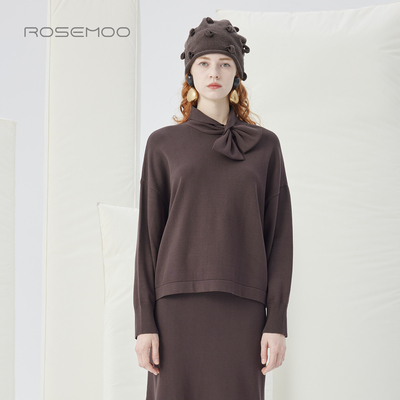 容子木ROSEMOO25冬【商场同款】亲肤领结毛织套头上衣RSS4TP336C