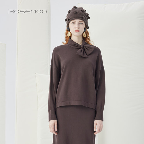 容子木ROSEMOO25冬【商场同款】亲肤领结毛织套头上衣RSS4TP336C