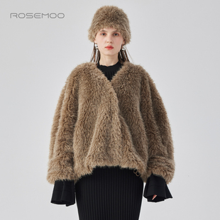 容子木ROSEMOO24年冬季 长毛V领外套RCL4WP425D 新款