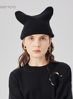 容子木ROSEMOO24年秋季新款温暖舒适小耳朵毛织帽RCL3HP452D