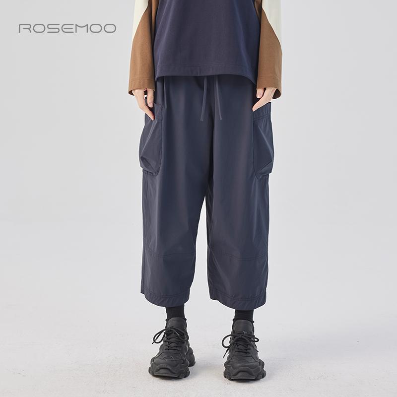 容子木ROSEMOO25年春季新款哑光轻薄微弹大口袋阔腿裤RSS1KP422D