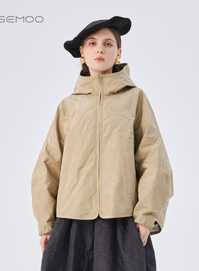 容子木ROSEMOO25秋【商场同款】挺阔质感连帽宽松外套RSS3WS209B
