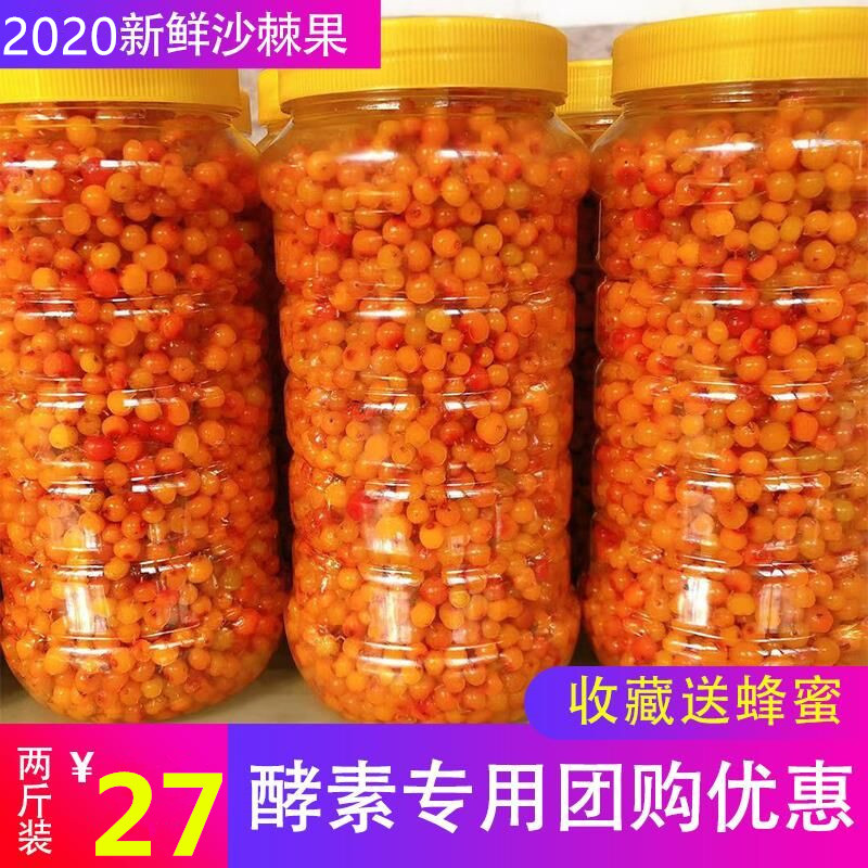 穆芝堂野生新鲜沙棘果2斤包邮沙刺鲜果正品官方旗舰店酵素榨汁100