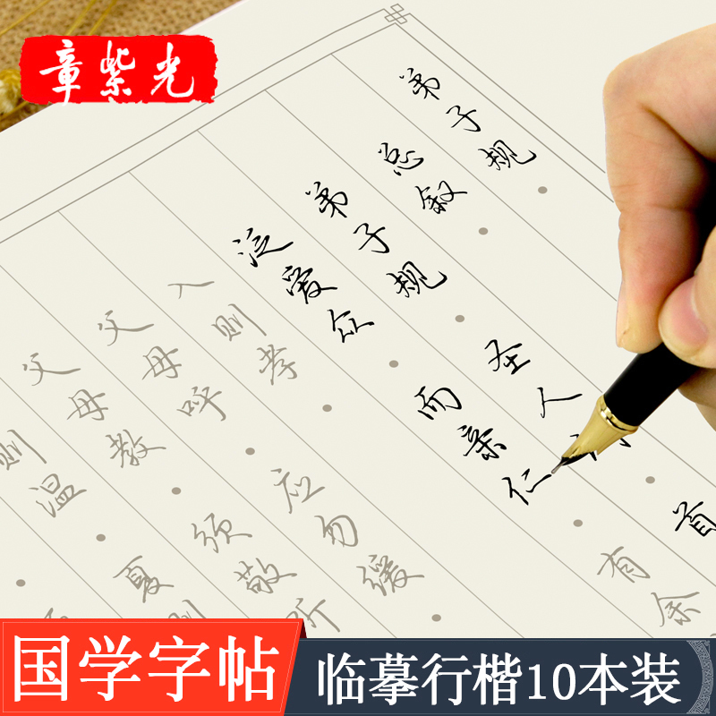 练字帖章紫光成人行书字帖女生字体漂亮临摹钢笔国学练字本初学者学生速成行楷硬笔大学生练子帖成年成人字帖