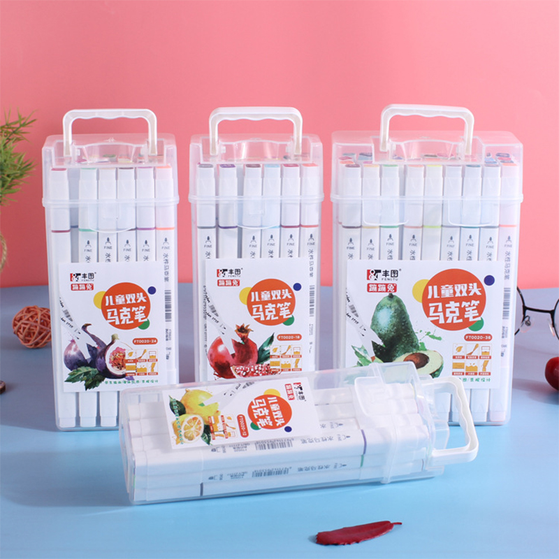 cindybaby stud Đánh dấu bút thiết lập 36 màu sắc có thể được rửa sạch sơn bút bút hai đầu phim hoạt hình vẽ tay của trẻ em