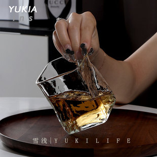 荒木樱子薄款醉眠杯 中古vintage日式侘寂杯子不规则小众威士忌杯