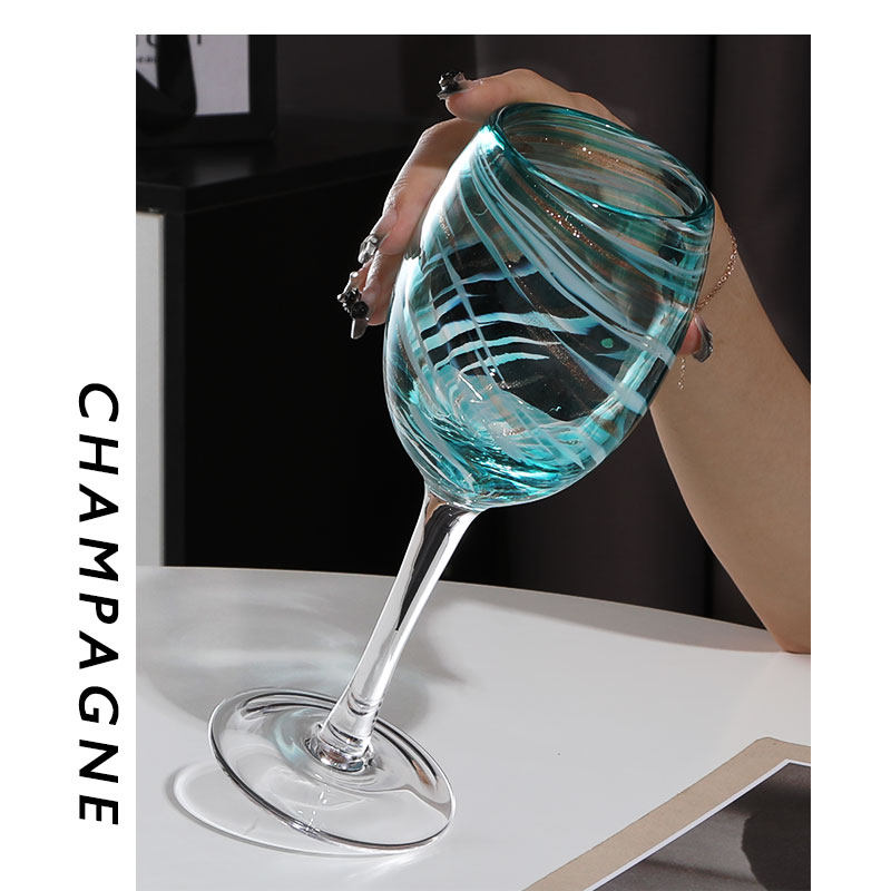 青绿舞酒神杯 一场只此青绿的约会 中古vintage红酒杯水晶高脚杯
