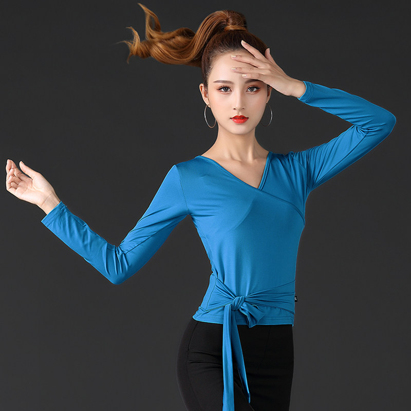 舞蹈练功服上衣跳舞服装长袖拉丁