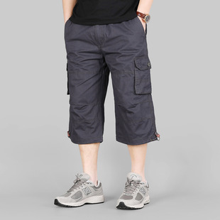 夏季新品薄款高品质工装裤七分裤男士多口袋宽松透气百搭休闲短裤