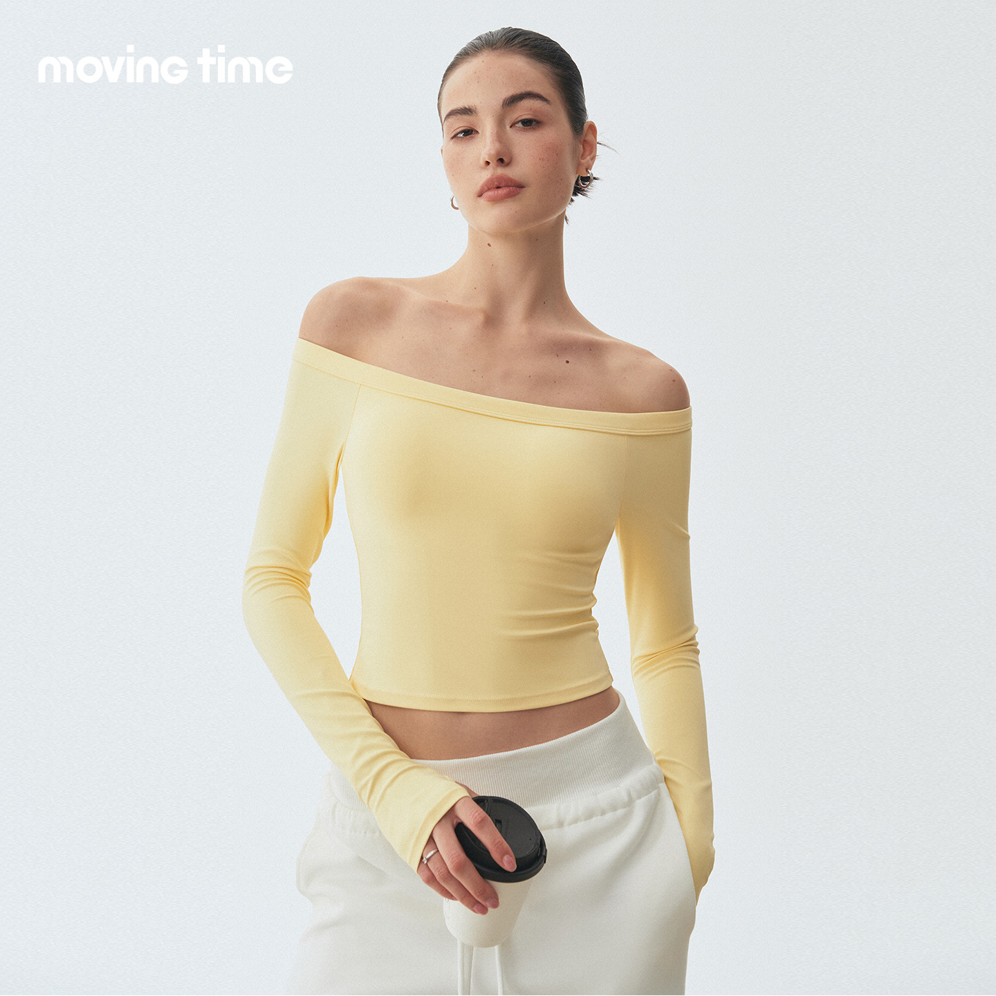 紧身露肩瑜伽服女普拉提健身上衣