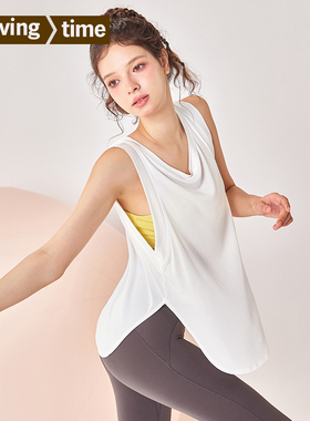 movingtime高颜值瑜伽罩衫女宽松显瘦健身背心跑步可外穿运动上衣
