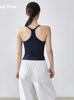 movingtime运动背心女外穿瑜伽内衣吊带工字减震普拉提健身服文胸