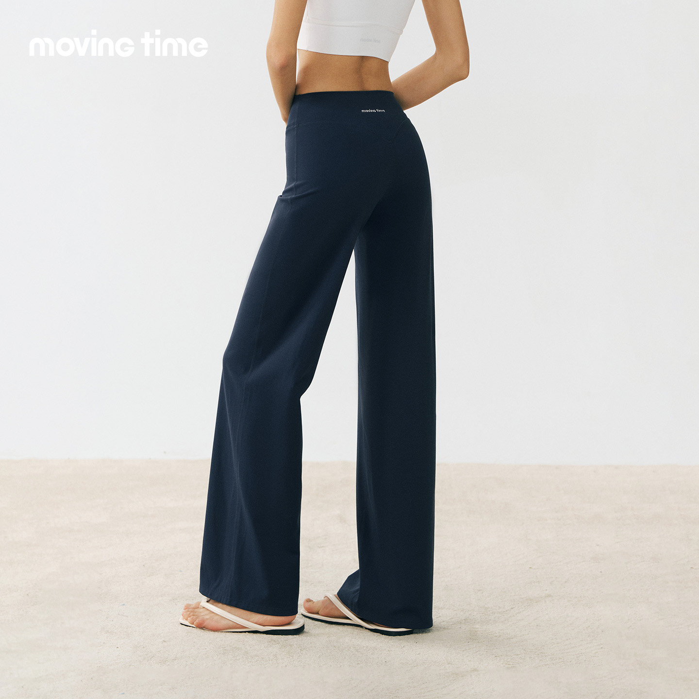 movingtime阔腿瑜伽裤女直筒提臀运动长裤宽松普拉提健身休闲裤秋