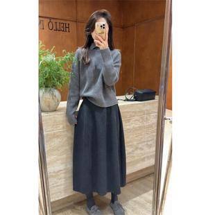 JOYIASS套装女2025新款冬装保暖服外套高级感翻领毛衣显瘦半身裙