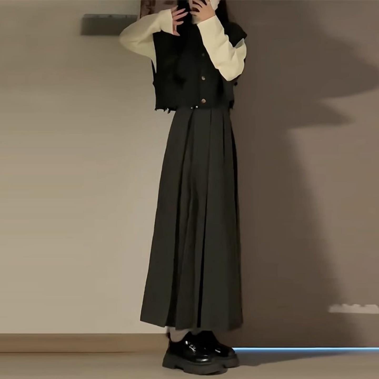 JOYIASS巨好看的早秋一整套韩系内搭半高领打底衫覆古针织马甲背