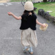 个性 衬衫 韩版 夏季 阔腿裤 女童洋气木耳边亲子装 宝宝开叉娃娃衫 新品