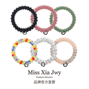 韩系电话线发绳高弹力头绳气质发圈女扎马尾皮筋无痕头圈高端头饰
