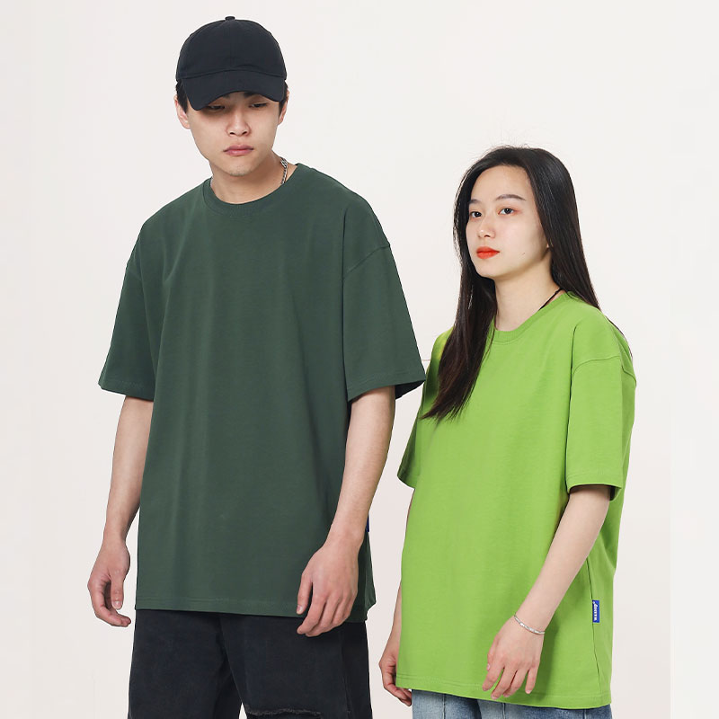 STA短袖宽松情侣纯色重磅