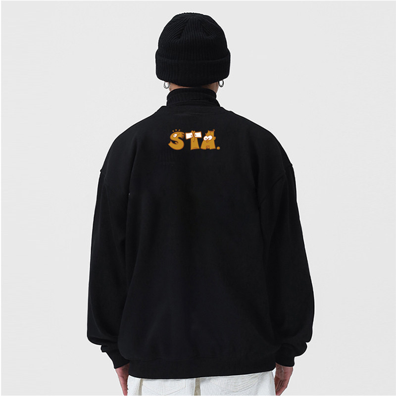 情侣STA宽松套头无帽卫衣