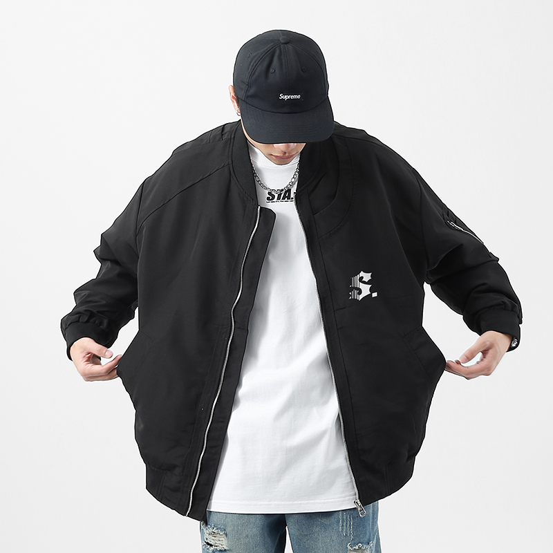 STA高领秋季宽松夹克外套工装潮