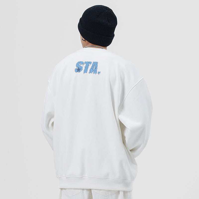 融化星标STA休闲圆领卫衣男重磅
