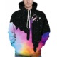 连帽衫 color long Sports hoodie运动3D彩色长袖 print sleeve