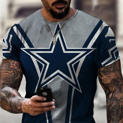 时尚3D打印休闲印花男士T恤