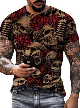 Summer fashion printed men's T-shirt 夏季时尚休闲印花男士T恤