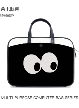 黑色卡通电脑包女士2024新款14寸手提适用联想小新pro16笔记本苹果macbook15点6保护套华为matebook13内胆包