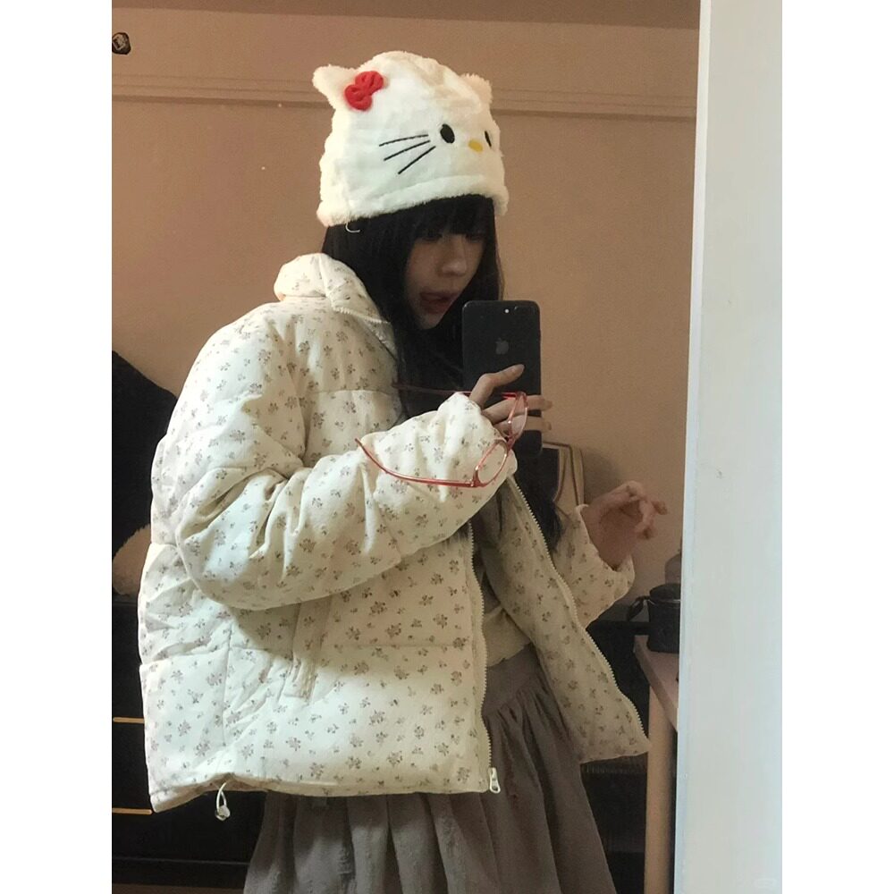 保暖碎花女短款加厚质量设计感冬棉衣/棉服