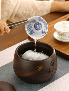 黑檀木茶洗茶渣缸办公室茶桌茶盘木质茶孟建水废水缸功夫茶具配件