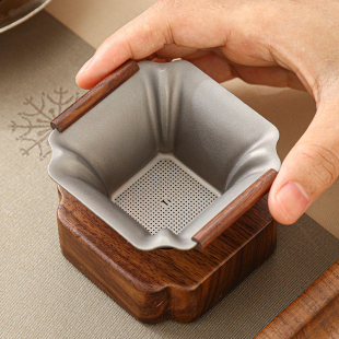 纯钛创意茶漏茶滤滤茶器茶道茶漏超细茶叶滤网茶隔公道杯茶水分离