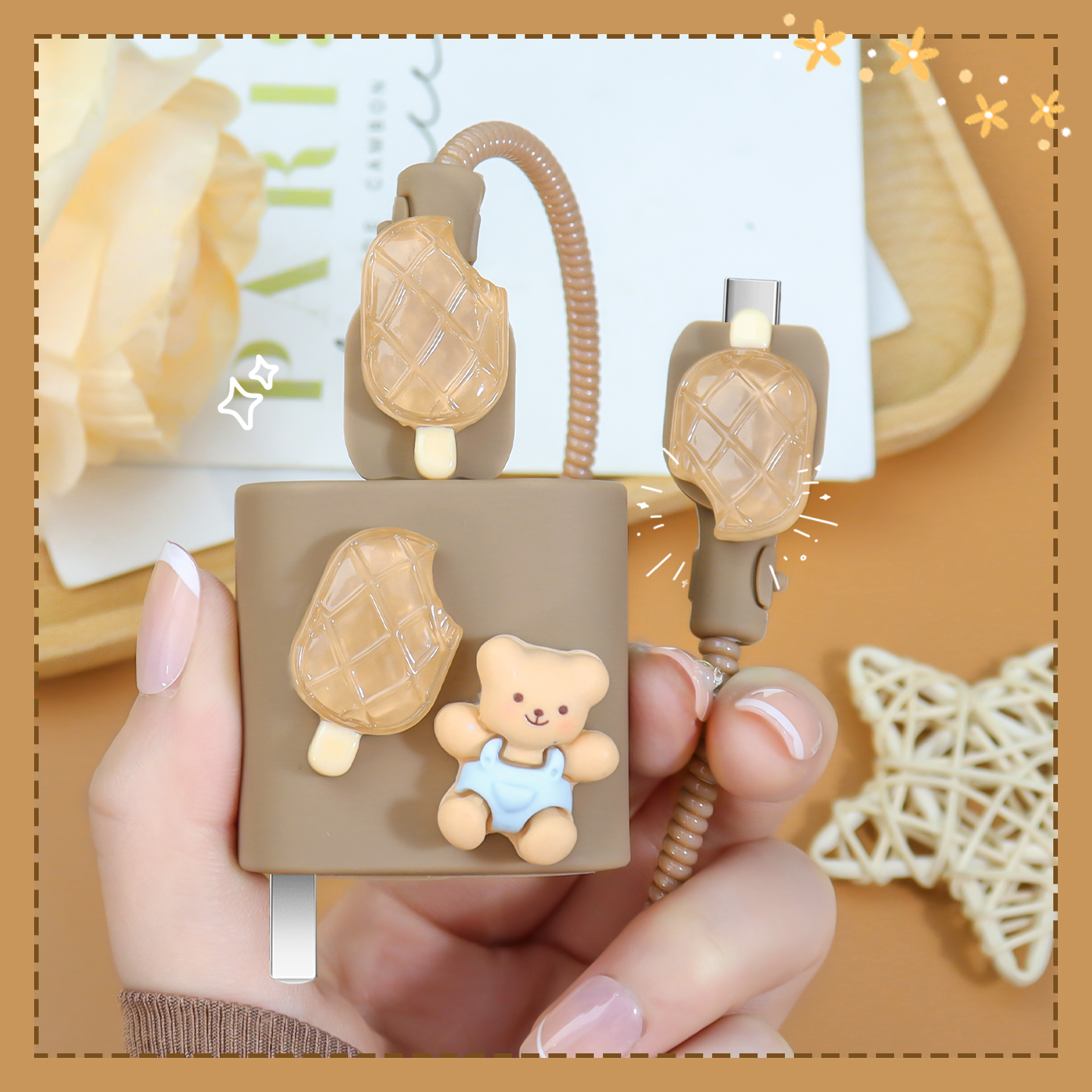 充电器数据线保护套可爱硅胶新款