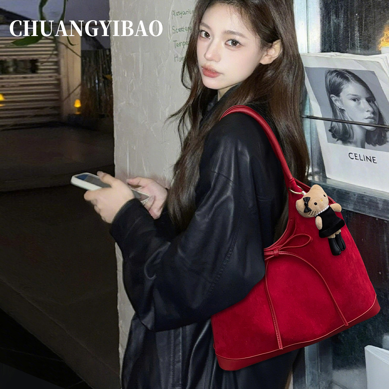 【品牌直营】大容量麂皮托特包