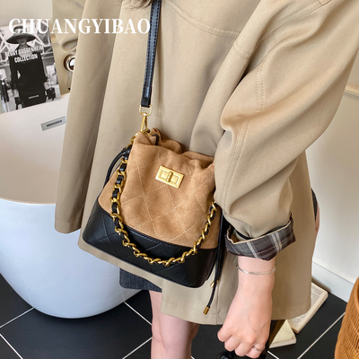 【品牌直营】麂皮链条手提水桶包